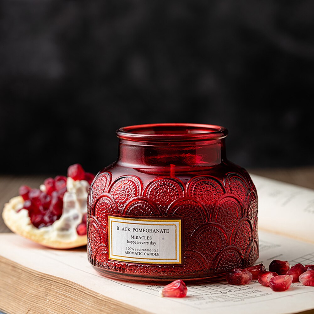 Embossed Glass Scented Candle Holder
