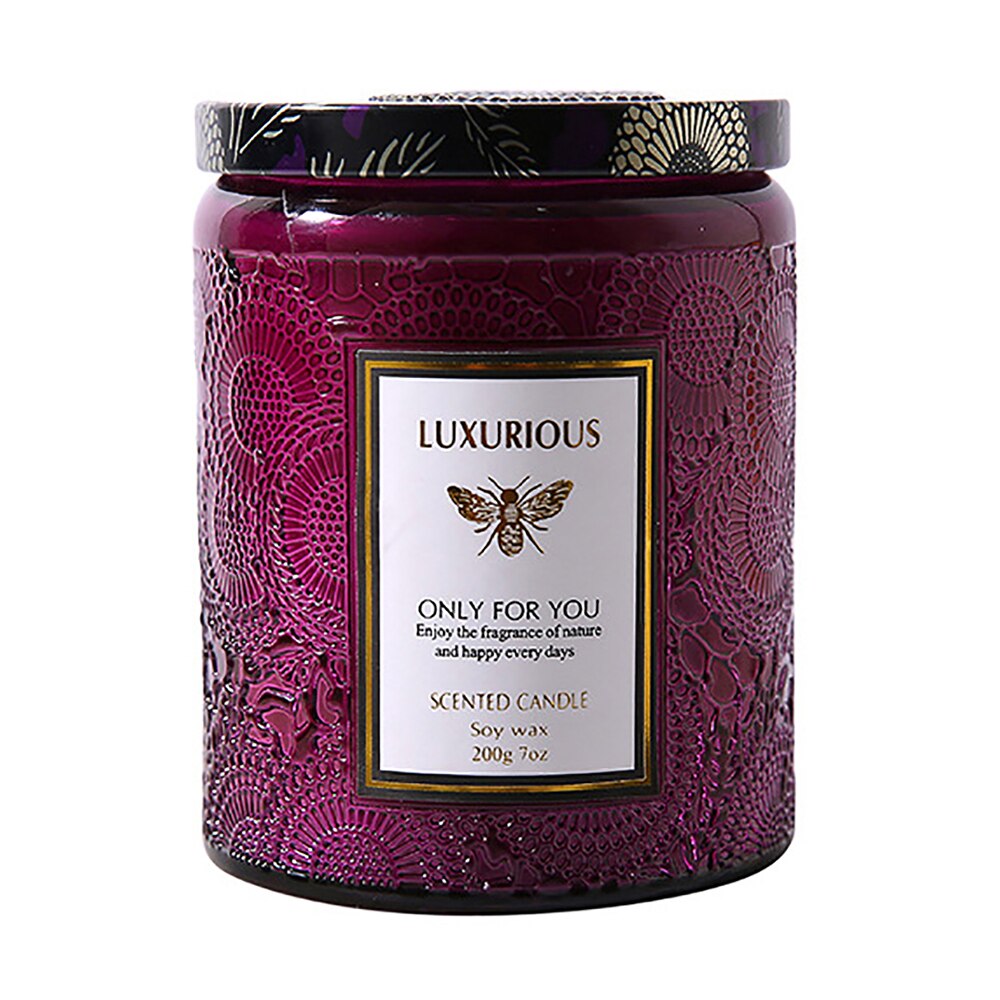 Embossed Glass Scented Candle Holder
