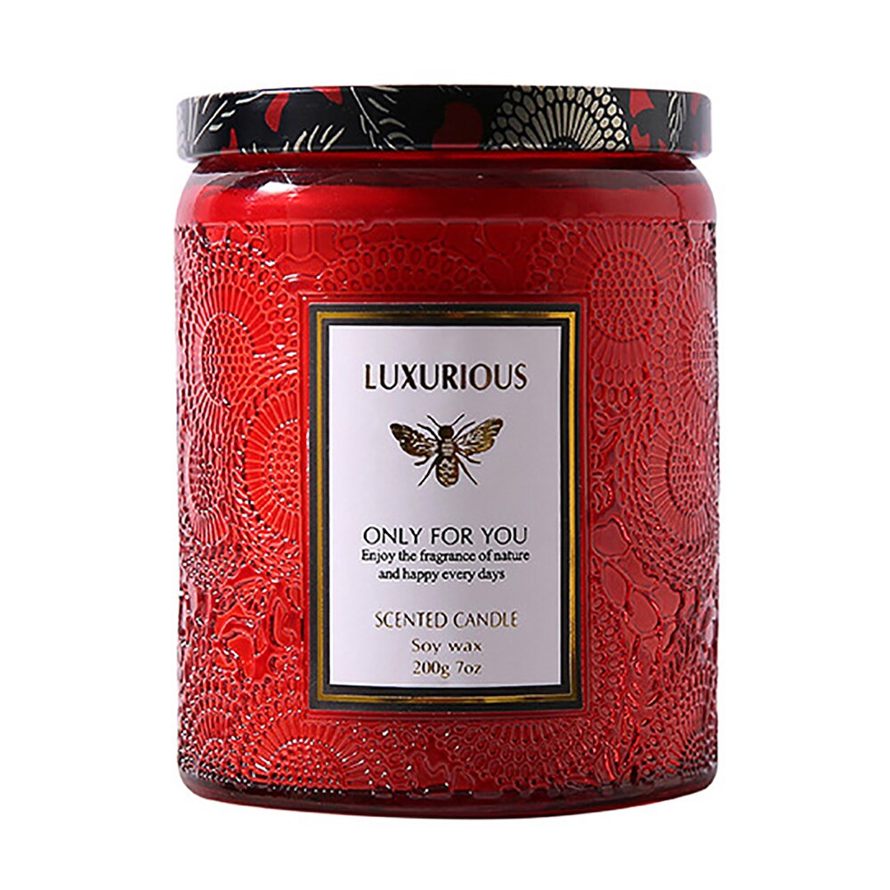 Embossed Glass Scented Candle Holder