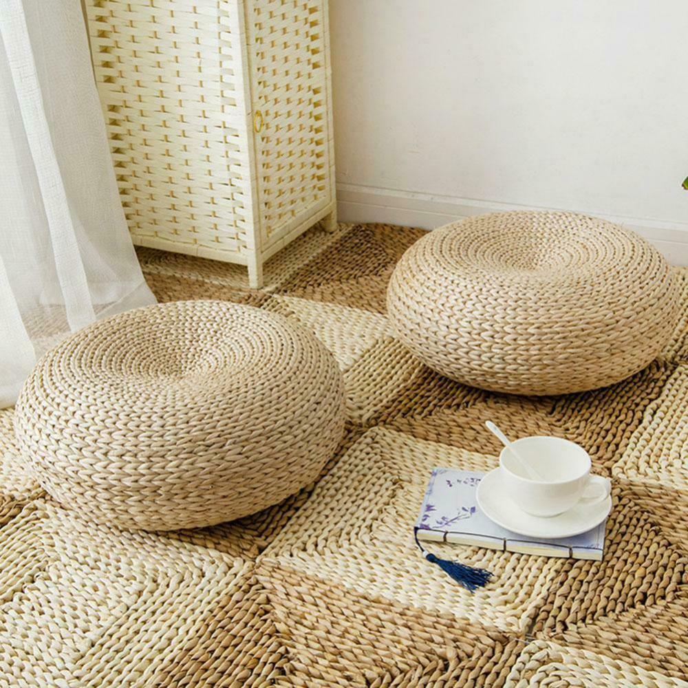 Cushion Handcrafted Knitted Straw Flat Seat