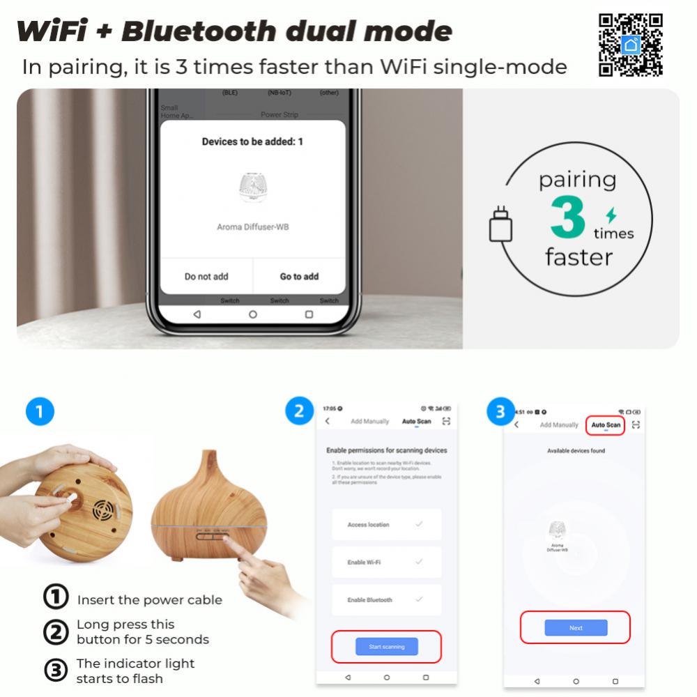 Smart Air Humidifier Essential Oil Diffuser Aromatherapy