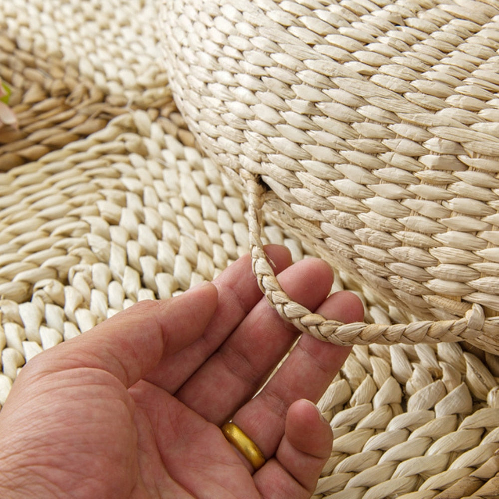 Cushion Handcrafted Knitted Straw Flat Seat