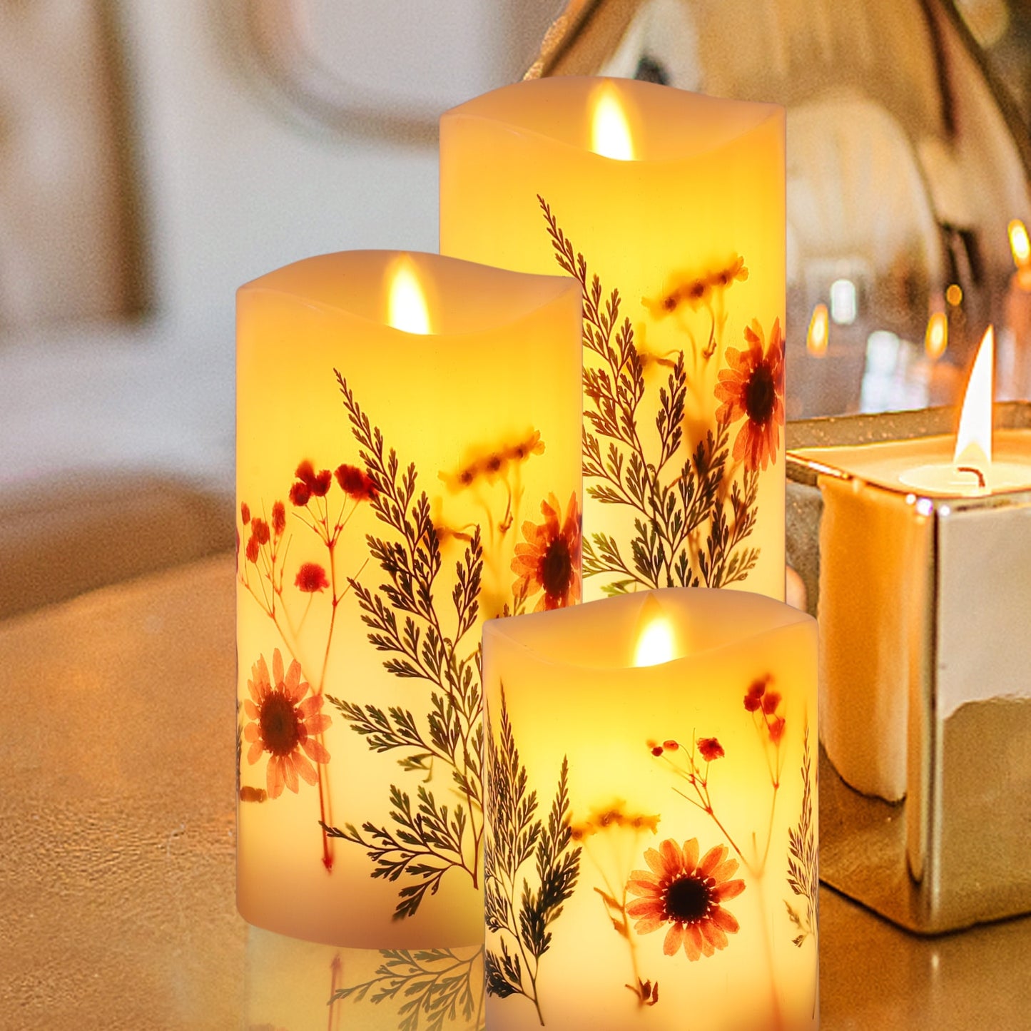 Embossed Glass Scented Candle Holder