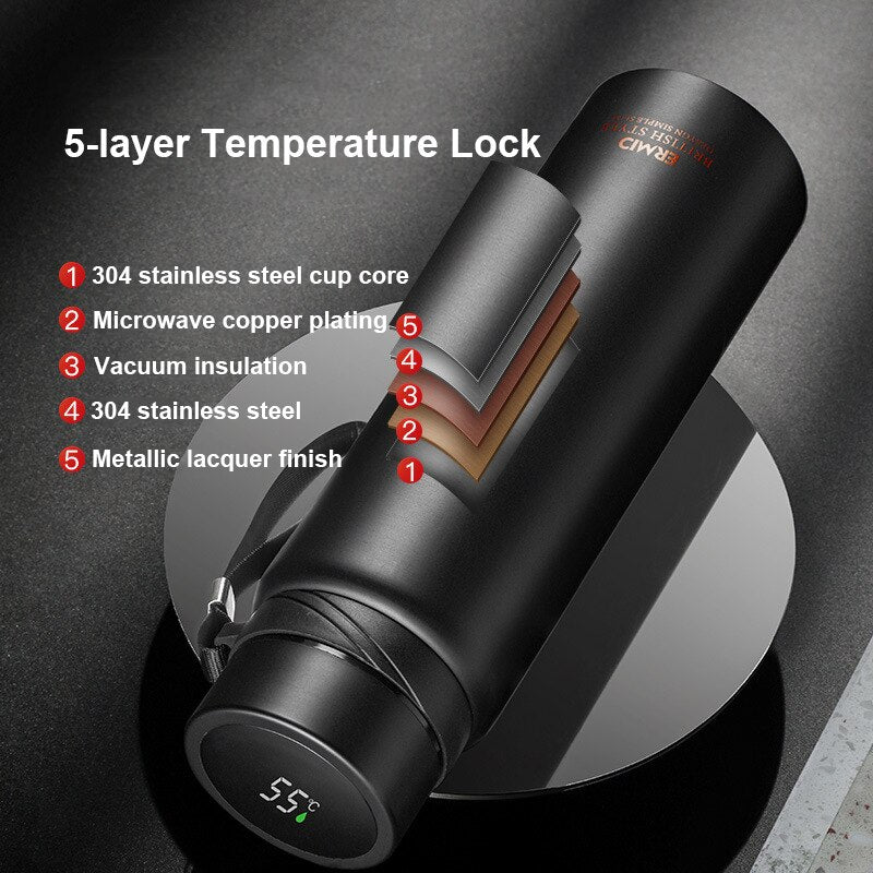 Intelligent Digital Thermos Water Bottle Touch Display Temperature Stainless Steel Vacuum Flasks Coffee Cup Sports Thermo 1000ml