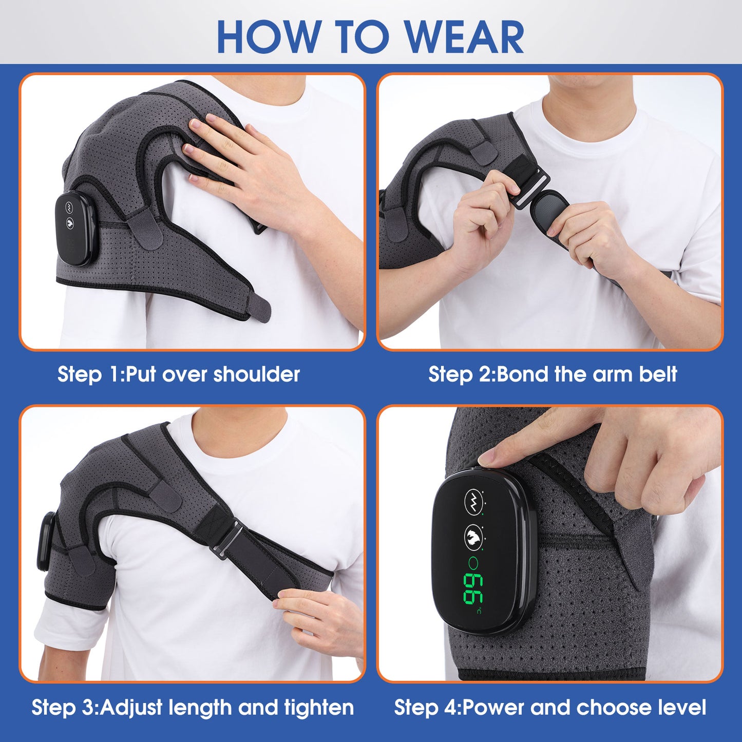 Heating Vibration Shoulder Massage Brace