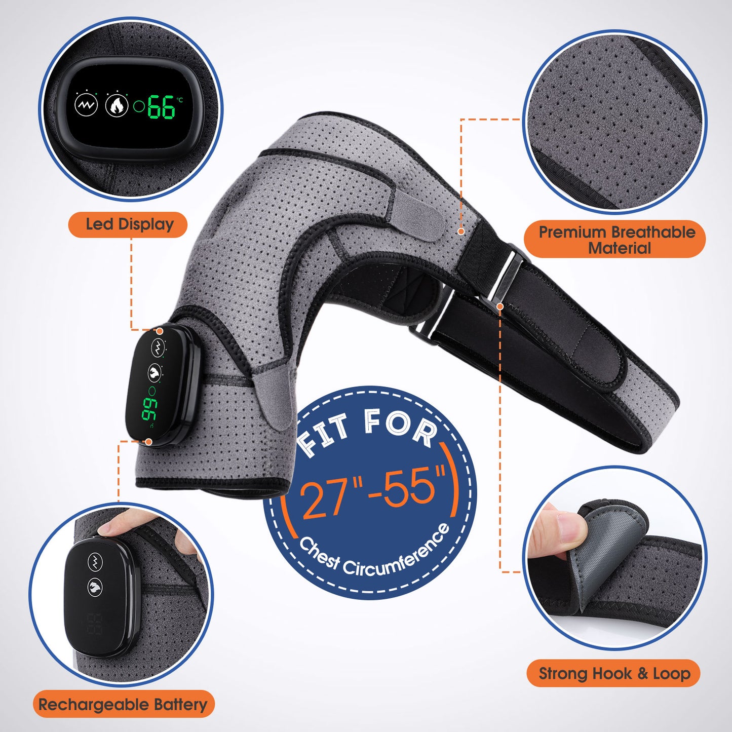 Heating Vibration Shoulder Massage Brace