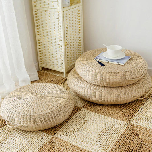 Cushion Handcrafted Knitted Straw Flat Seat